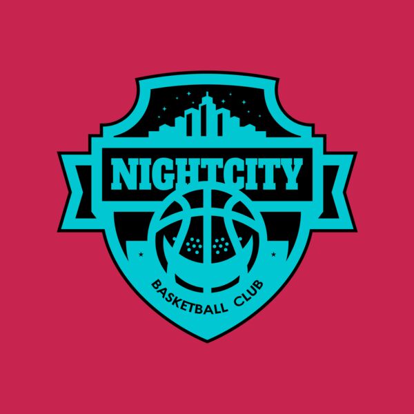 Night city Basketball club logo template Thumbnail