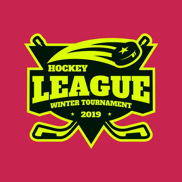League Hockey Winter Tournament logo template Thumbnail