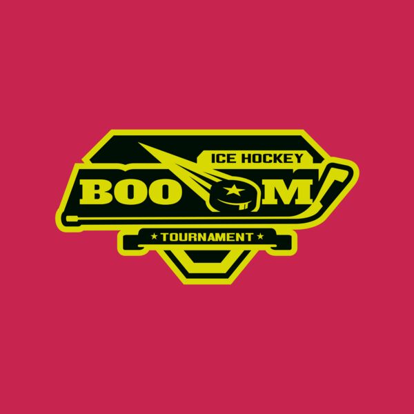 Boom Ice Hockey Tournament logo template Thumbnail