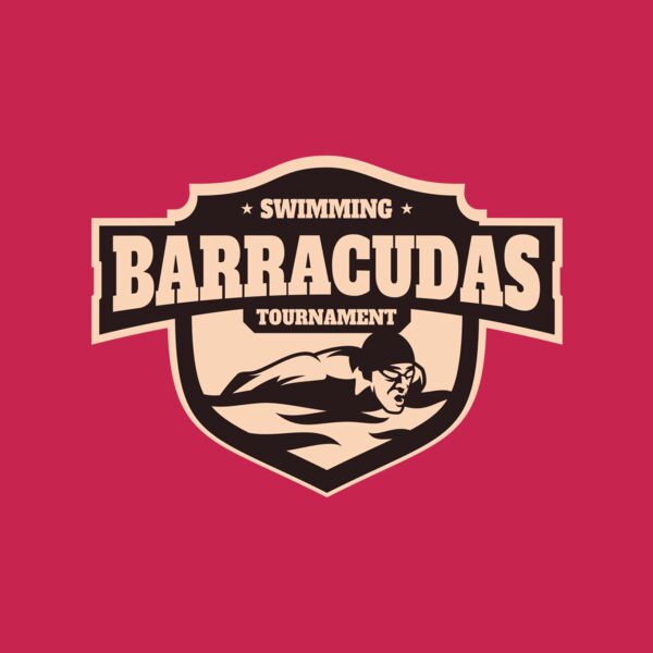 Barracudas Swimming Tournament logo template Thumbnail