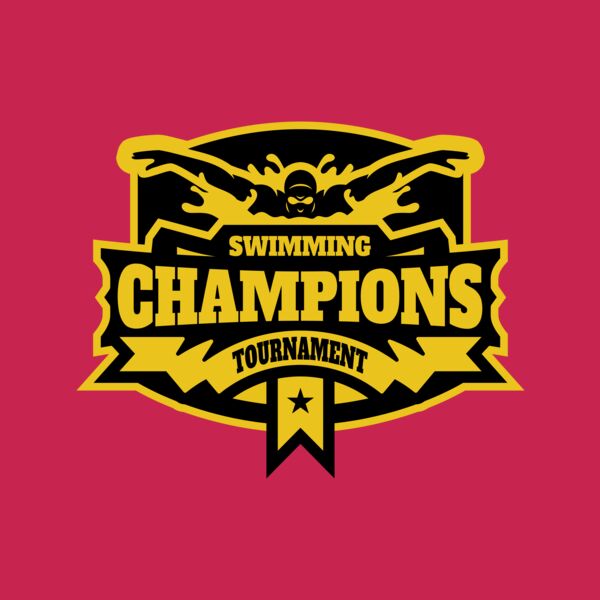 Champions Swimming Tournament logo template Thumbnail