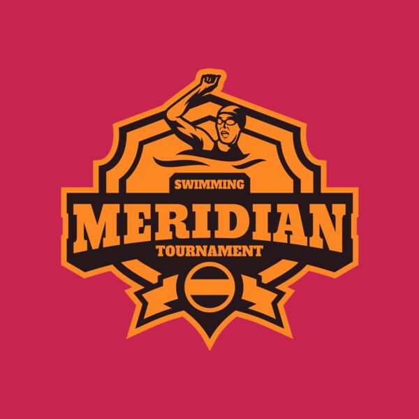 Meridian Tournament Swimming logo template Thumbnail